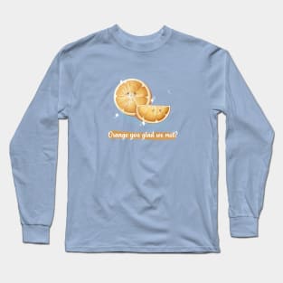 Orange you glad we met orange pun Long Sleeve T-Shirt